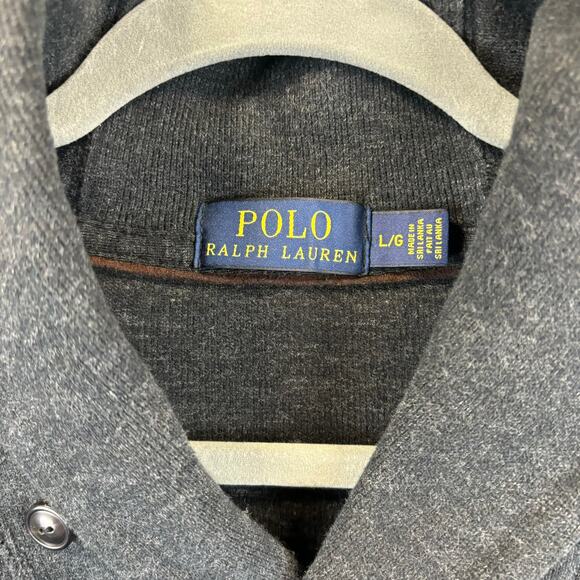 Polo Ralph Lauren Sweater Mens Large Shawl Collar Grandpa Prep Acadamia Pony - Picture 4 of 10